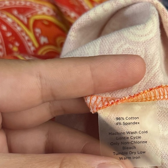 Talbots Orange Paisley Collared Midi Dress - Picture 5 of 5